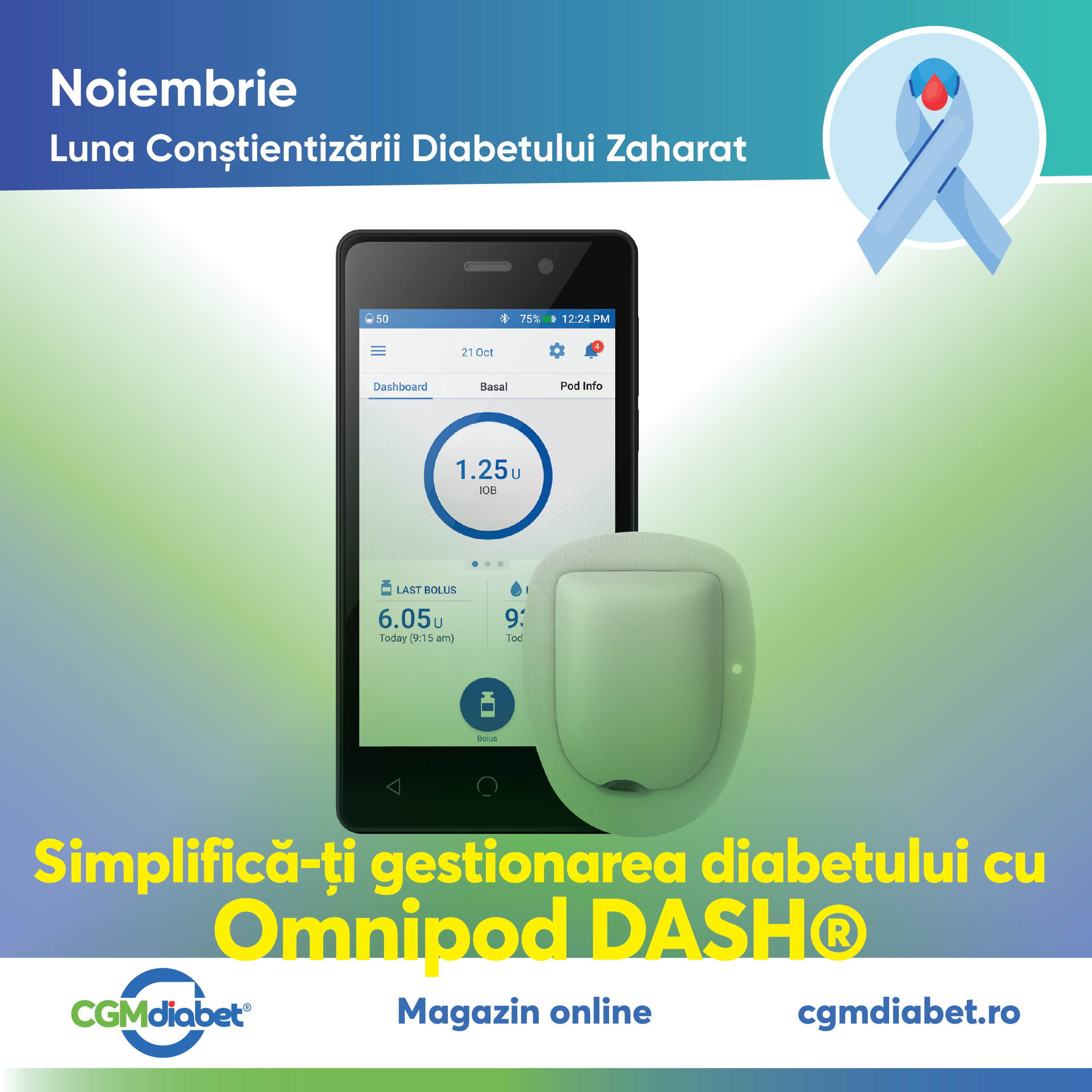 cgmDiabetRomania, diabet, viatacudiabet, OmnipodDASH, PompaDeInsulina, Sanatate, GestionareDiabet